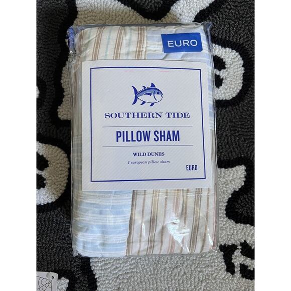 NIB Southern Tide Euro Pillow Sham - Wild Dunes - Striped - MSRP $60 - Picture 1 of 2